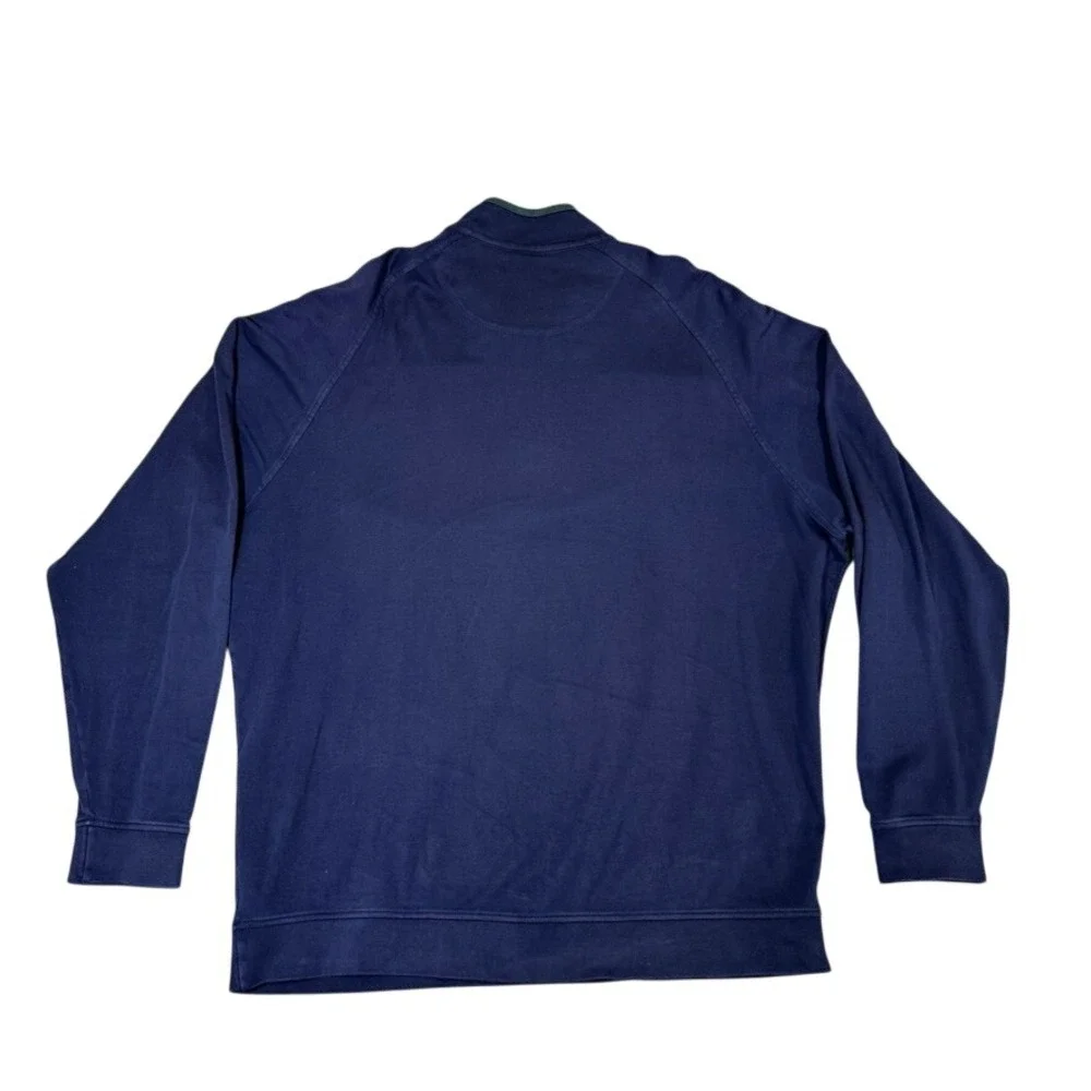 Fairway & Greene Signature Navy Blue 100% Pima Cotton 1/4 Zip Pullover XXXL